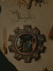 乔万尼的肖像？ Arnolfini和他的妻子Giovanna Cenami？ Arnolfini Marriage 1434油在1765年的面板细节上 作者 扬·范·埃克